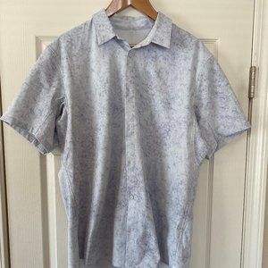 Lululemon Men’s White Cloud Button-up Collared Shirt (Large)